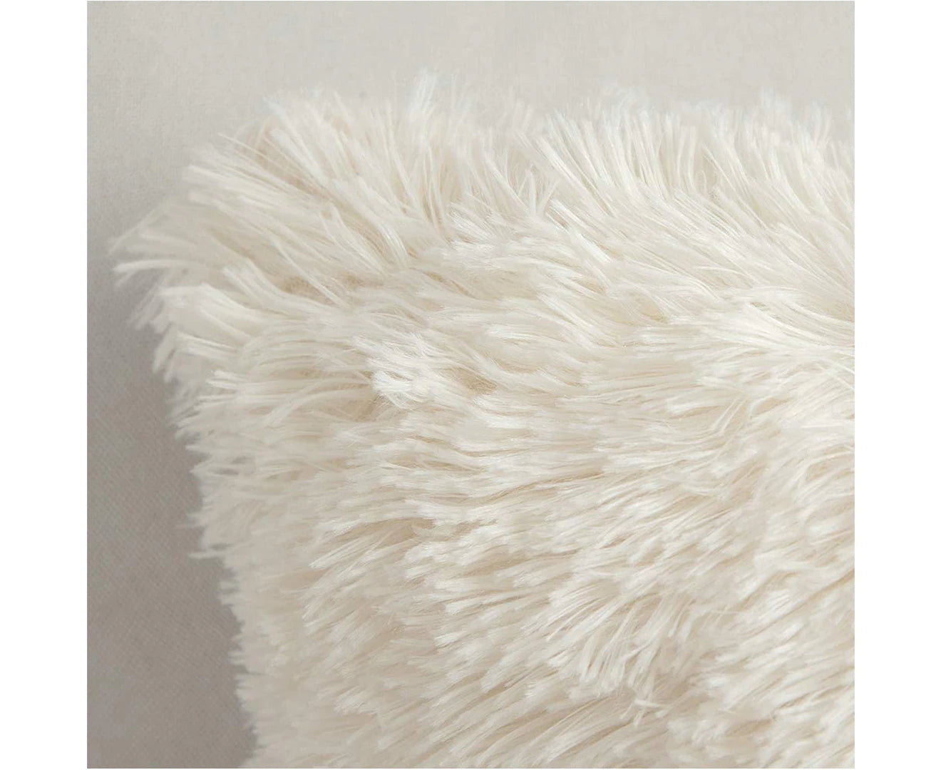 Set of 2 Fluffy Faux Fur Cushions Soft Artificial Fur Throw Cushion