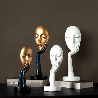 Creative Nordic Home Decoration Abstract Figure Sculpture Woman Face Mask Model Statue Resin Art Crafts Ornaments Home Decor