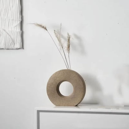 Nordic Home Decor Vase Decoration Home Donut Vase Luxury Living Room Decoration Simple Flower Vase Matte Centerpiece Decoration