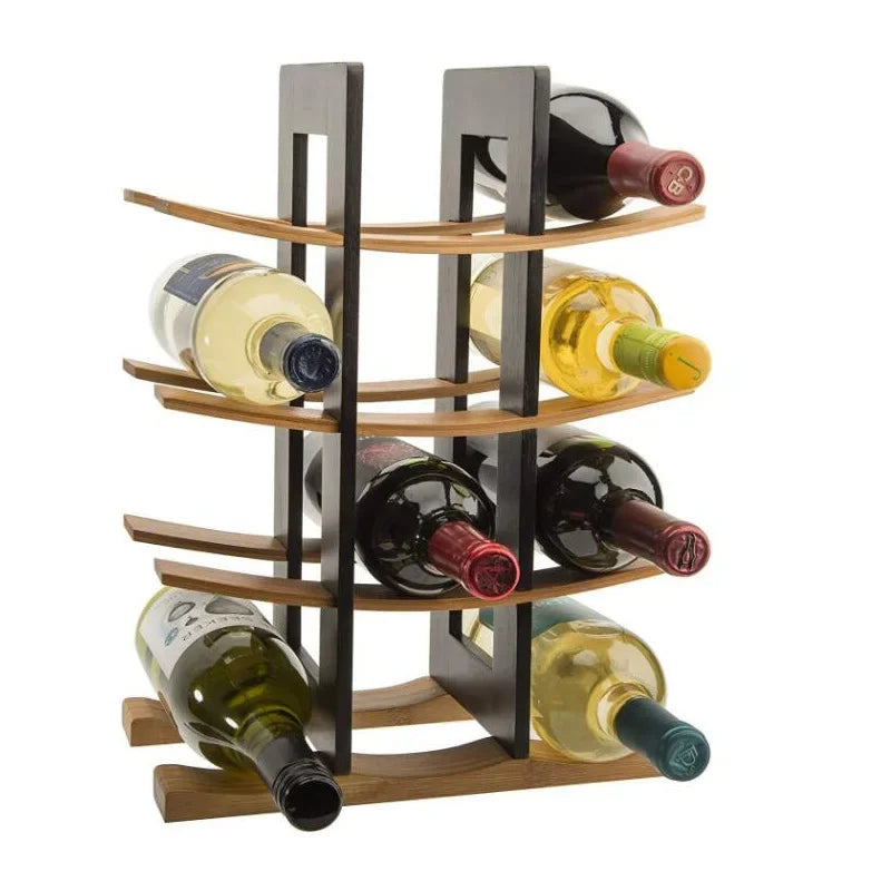 Wooden Bamboo Wine Rack Home Decoration Countertop Wine Rack Bar Kitchen Dining Storage