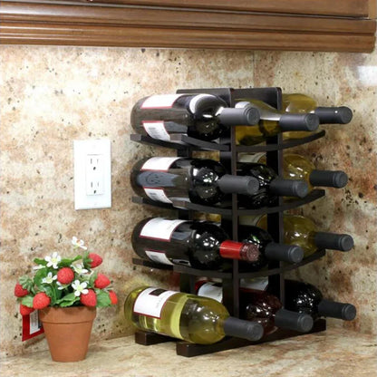 Wooden Bamboo Wine Rack Home Decoration Countertop Wine Rack Bar Kitchen Dining Storage