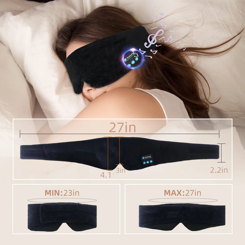 Sleeping Mask with Bluetooth Sleep Headphones Travel Cotton Eye Mask for Women Men Sleep Earphones Wireless Eyemask for Travel