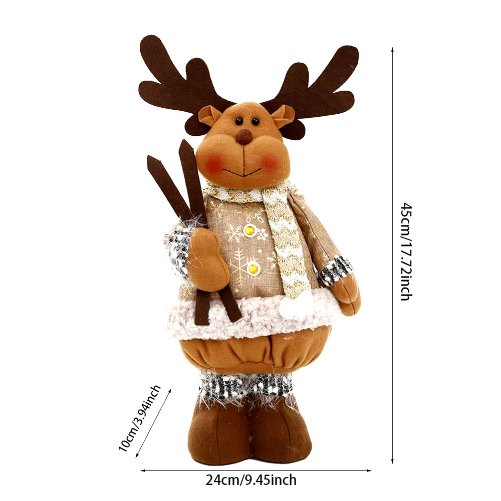 Christmas Reindeer Elk Doll Retractable Standing Toy Christmas Decorations for Home Xmas Party Gift New Year Navidad Elk 2022