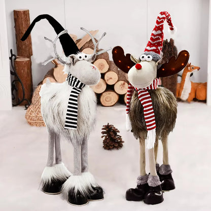 Christmas Reindeer Elk Doll Retractable Standing Toy Christmas Decorations for Home Xmas Party Gift New Year Navidad Elk 2022