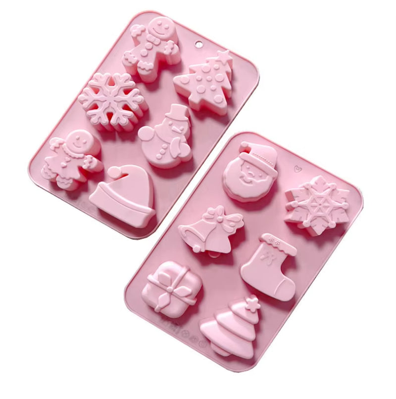 DIY Cake Baking Decoration Chocolate Mold Gift Christmas Tree Snowflake Santa Claus Snowman Socks Christmas Series Silicone Mold