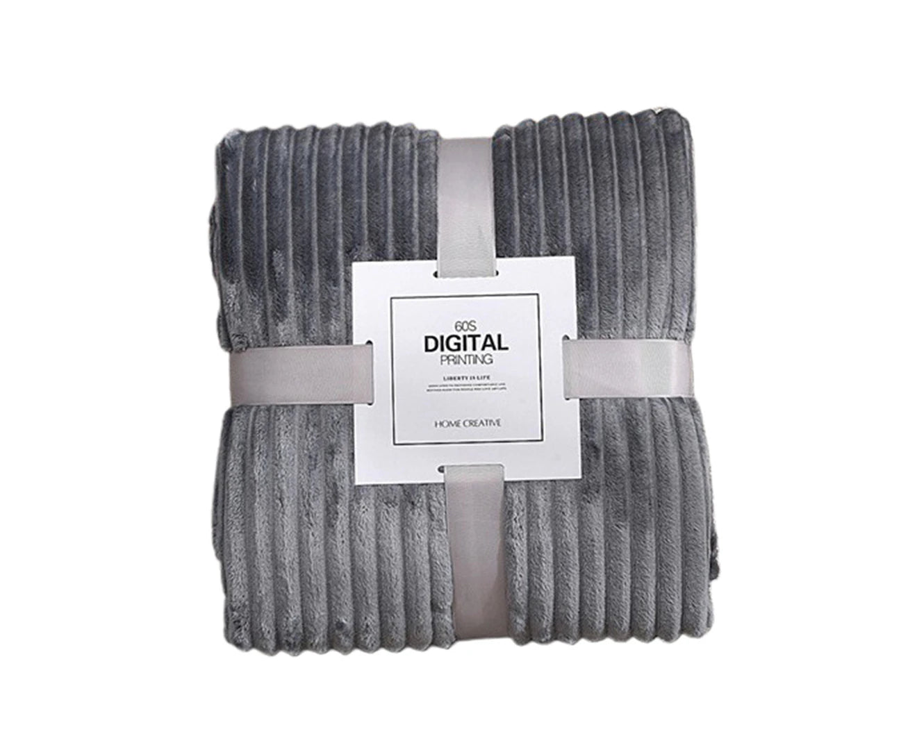 Skin-Friendly Soft Throw Blanket Polyester Air Conditioned Blanket for Sofa Light Grey