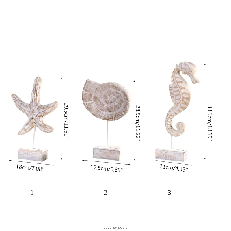 Mediterranean Style Crafts Home Decor Starfish Conch Seahorse Figurines Home Decor Ly14 21 Wholesales Dropshipping