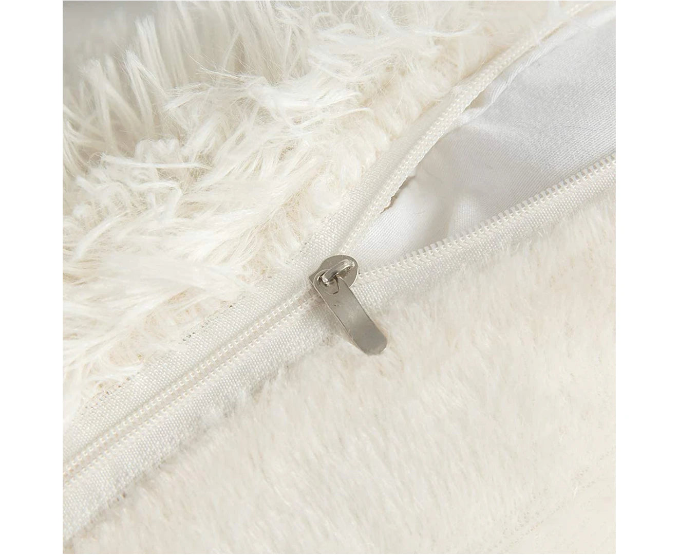 Set of 2 Fluffy Faux Fur Cushions Soft Artificial Fur Throw Cushion