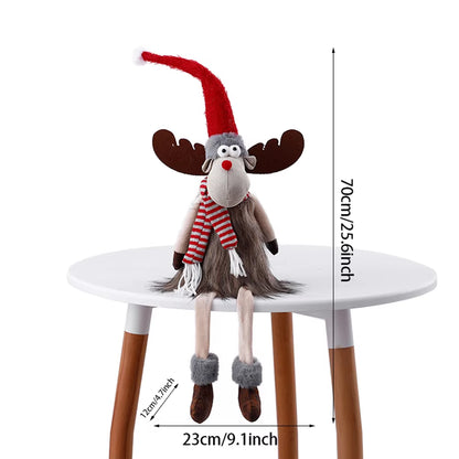 Christmas Reindeer Elk Doll Retractable Standing Toy Christmas Decorations for Home Xmas Party Gift New Year Navidad Elk 2022