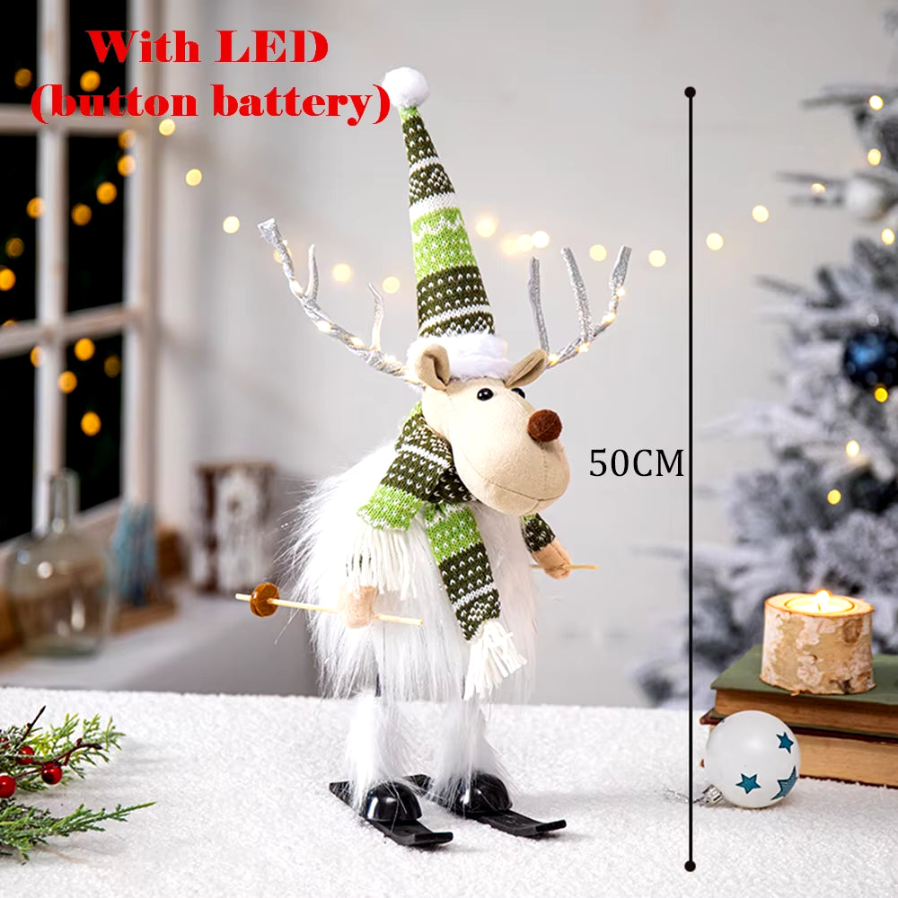 Christmas Reindeer Elk Doll Retractable Standing Toy Christmas Decorations for Home Xmas Party Gift New Year Navidad Elk 2022