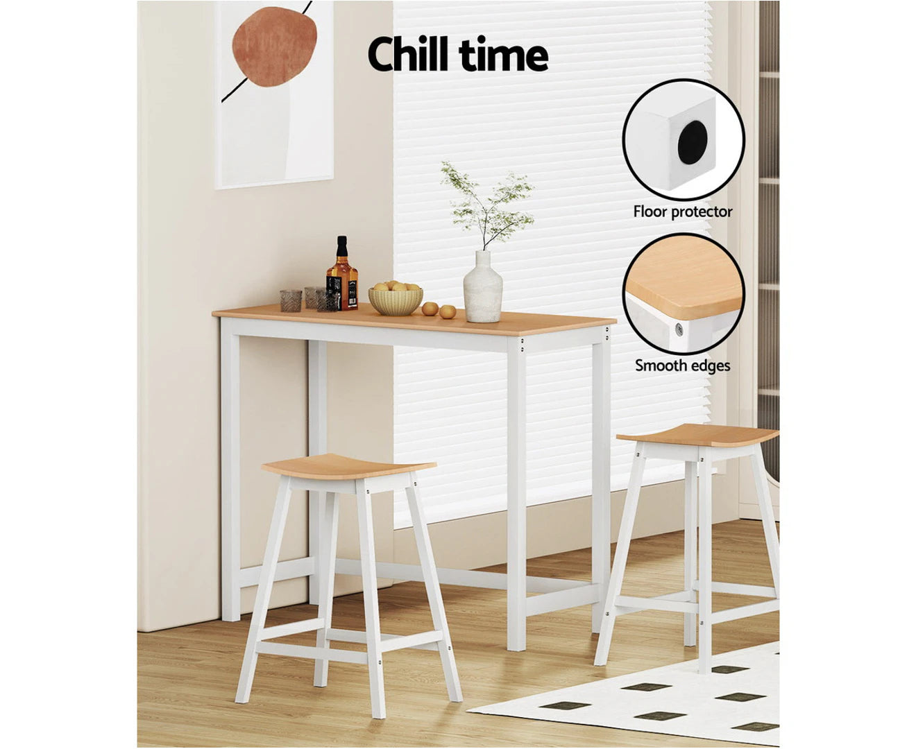 Bar Stools Set of 2 Kitchen Stool 65Cm