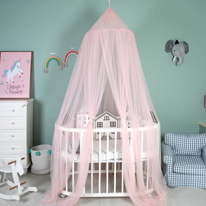 Mountchen Kids Bedroom Thick Canopy Crown Canopy for Kids Room Decor Canopy Netting Thick for Baby Boy Girl Nursery Bedroom Room