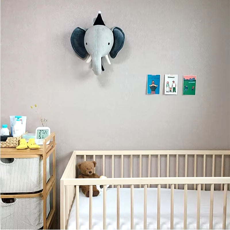 Kids Room Decoration 3D Animal Heads Elephant Deer Unicorn Head Wall Hanging Decor for Children Room Nursery Room Decoration