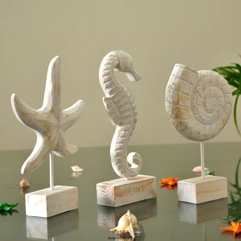 Mediterranean Style Crafts Home Decor Starfish Conch Seahorse Figurines Home Decor Ly14 21 Wholesales Dropshipping