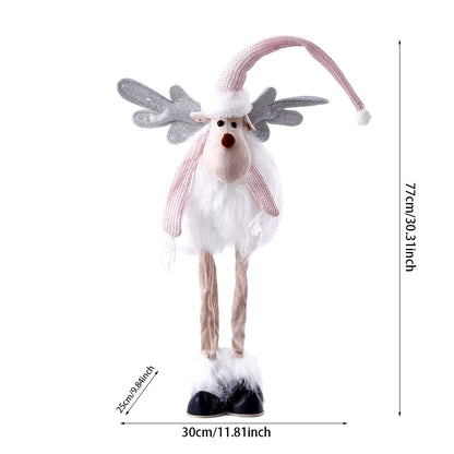 Christmas Reindeer Elk Doll Retractable Standing Toy Christmas Decorations for Home Xmas Party Gift New Year Navidad Elk 2022