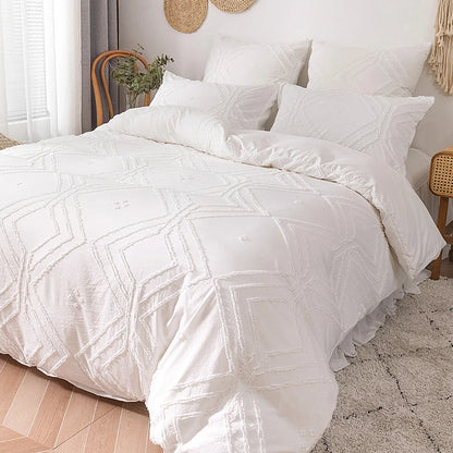 Summer White Pinch Pleat Duvet Cover 220X240Cm Luxury Double Bed Quilt Cover Bedding Set Queen King Size Comforter Cover