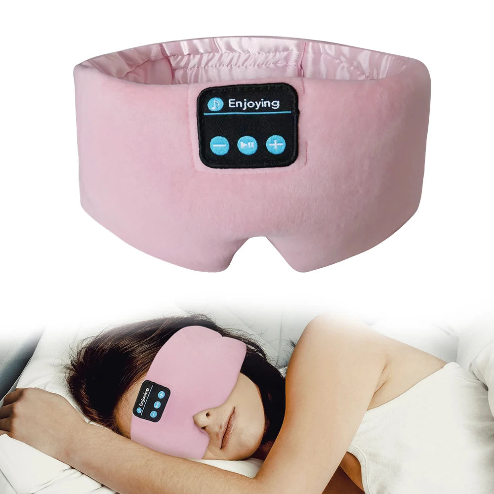 Sleeping Mask with Bluetooth Sleep Headphones Travel Cotton Eye Mask for Women Men Sleep Earphones Wireless Eyemask for Travel