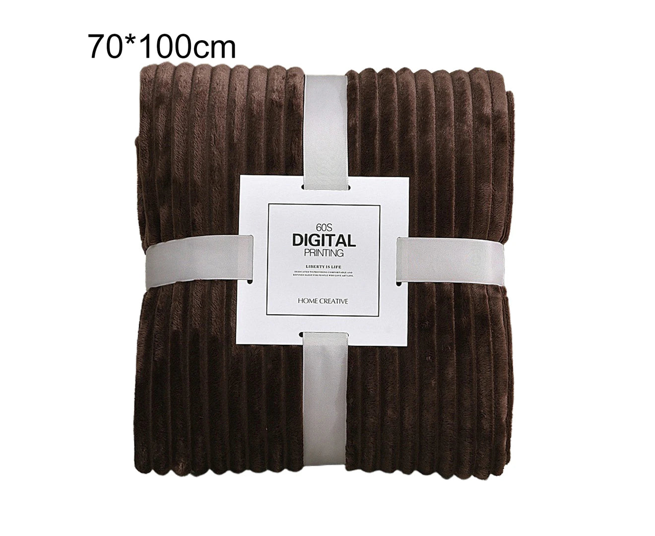 Sunshine Skin-Friendly Soft Throw Blanket Polyester Air Conditioned Blanket for Sofacoffee