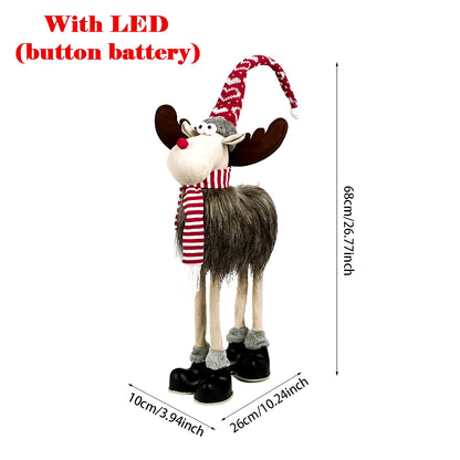 Christmas Reindeer Elk Doll Retractable Standing Toy Christmas Decorations for Home Xmas Party Gift New Year Navidad Elk 2022