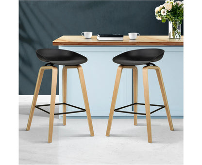 Bar Stools Set of 2 Wooden Kitchen Stool Chairs